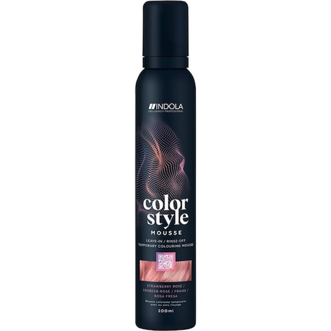INDOLA Color Style Mousse Aardbeiroos Haarkleuring Dames 200 ml