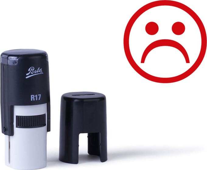 Smiley-stempel | Teleurstelling | Ø16mm | Rood