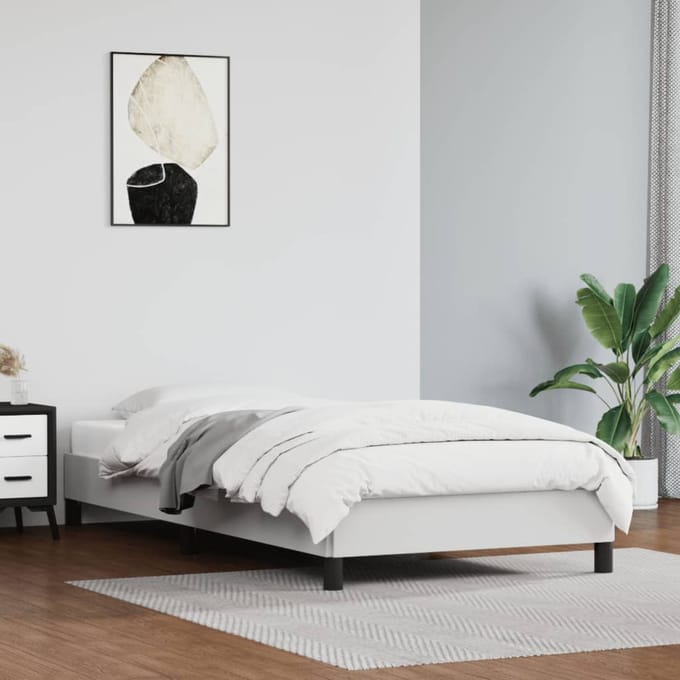 vidaXL - Bedframe - kunstleer - wit - 80x200 - cm