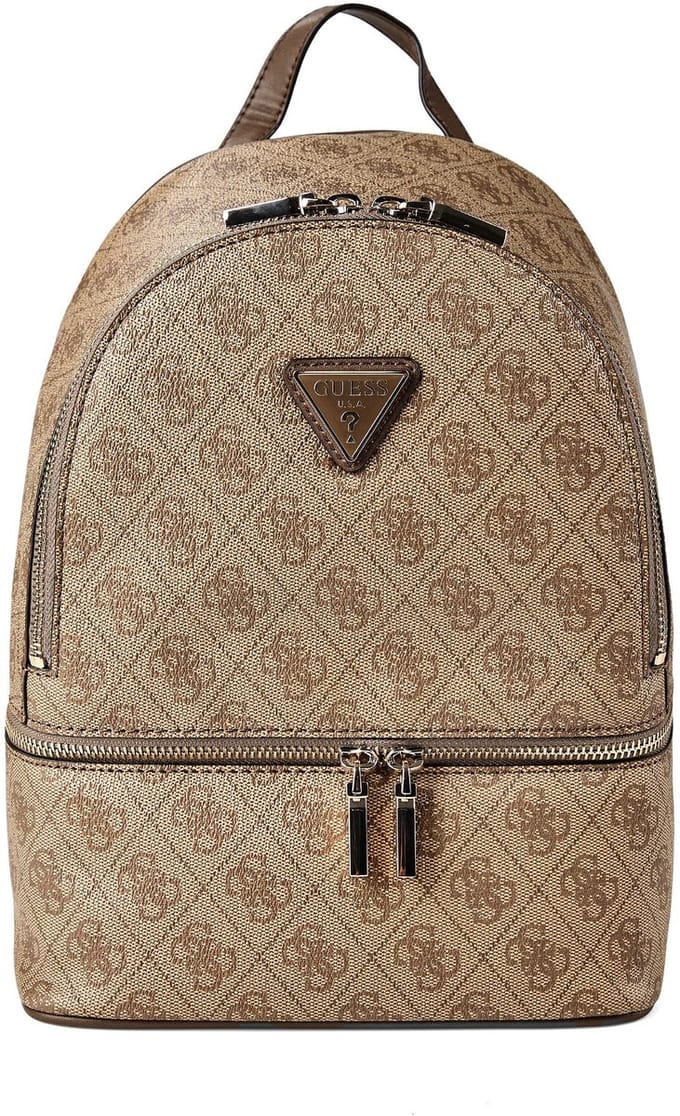GUESS rugzak Follie Travel Small Backpack Latte Logo beige