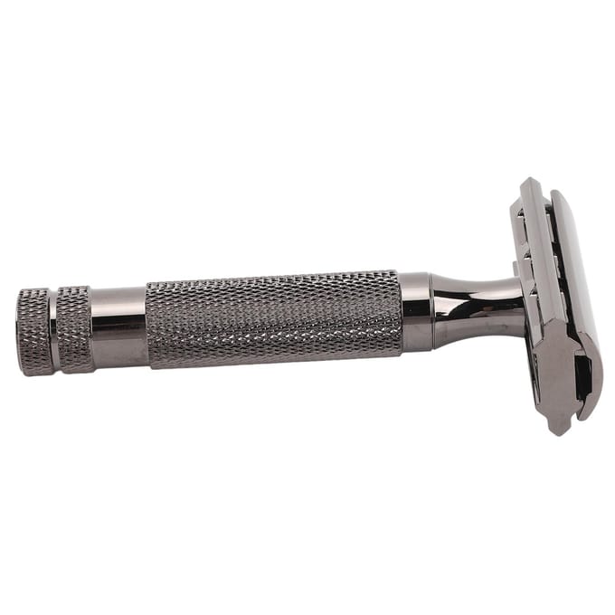 Dubbelsnijdend Veiligheidstrimmer Comfortabele Grip Handmatige Veiligheidsbaardtrimmer Professioneel Roestvrij gray