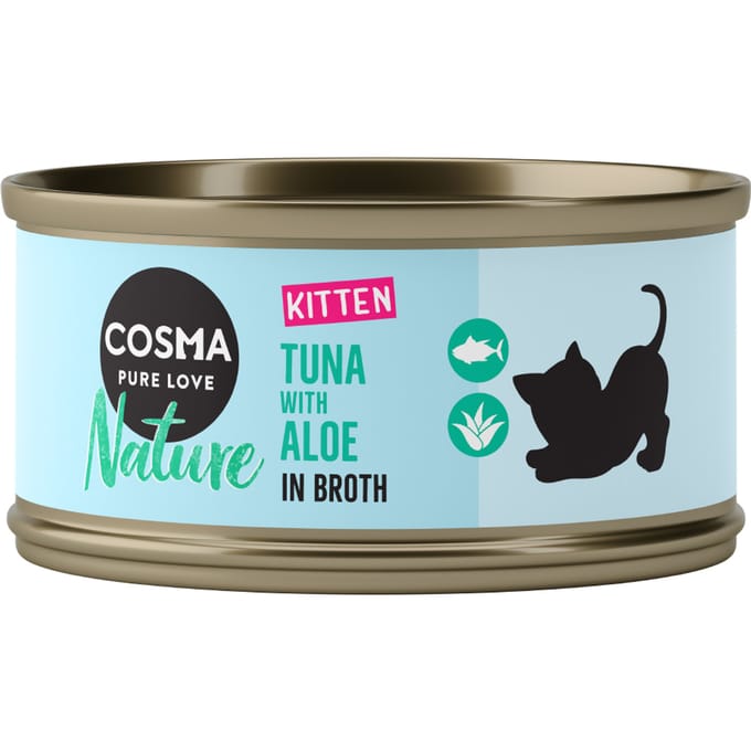 24x70g Nature Kitten Tonijn & Aloë Vera Cosma Kattenvoer