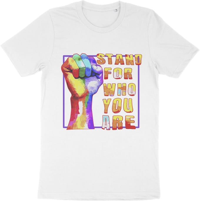 Heren Dames T Shirt - Pride - LGBTQ - Sta Voor Wie Je Bent - Wit - XL