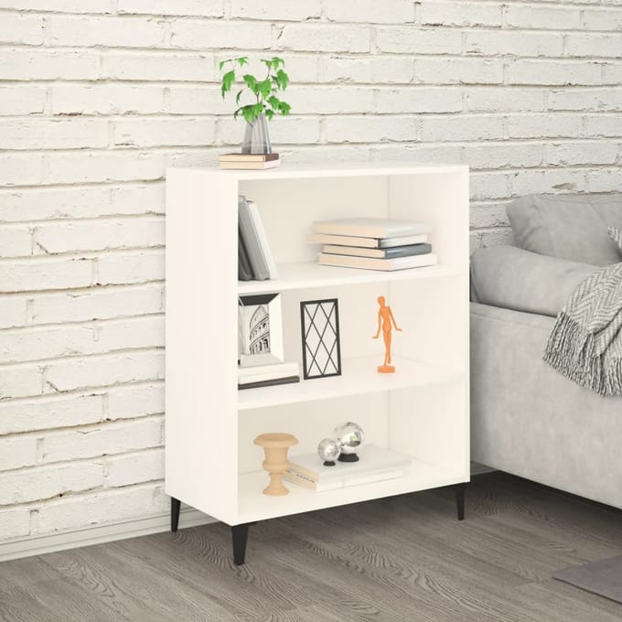 vidaXL - Dressoir - 69,5x32,5x90 - cm - bewerkt - hout - wit