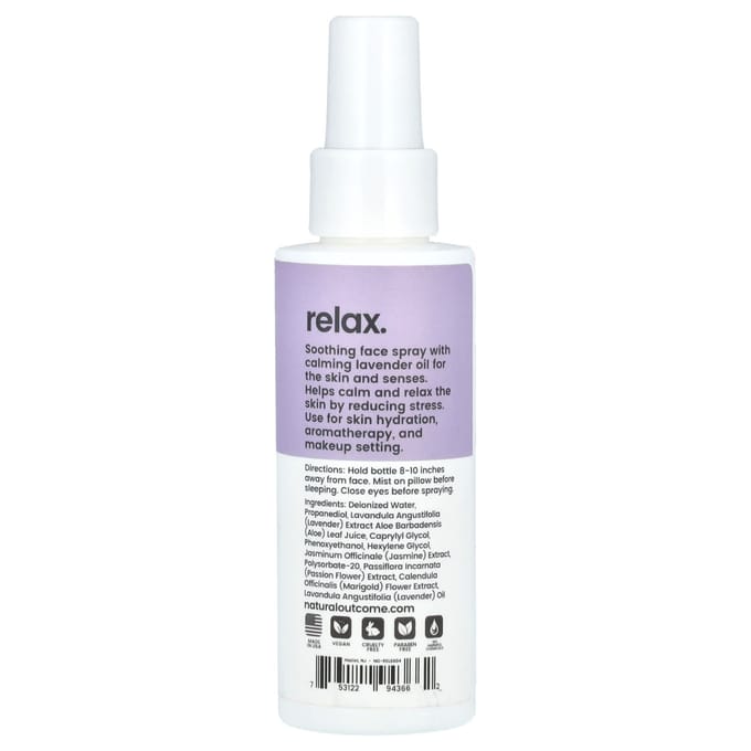 Natural Outcome, ontspannende, kalmerende gezichtsmist, 120 ml (113 gram) gray