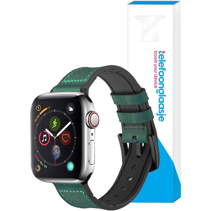 Lederen bandje Apple Watch 1/2/3/4/5/6/SE ? 38/40mm - Donkergroen