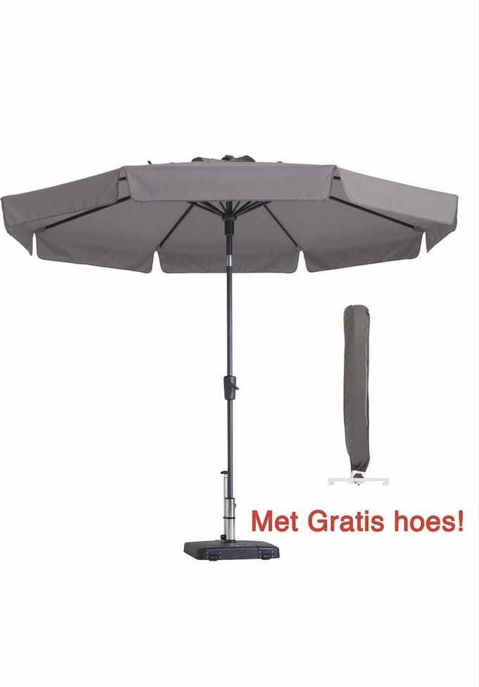 Parasol Rond 300cm Taupe Madison Flores met hoes