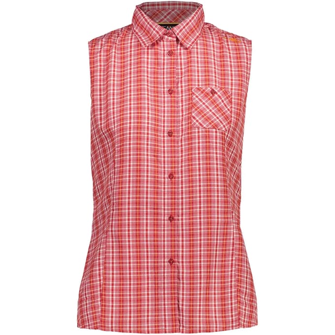 Mouwloze vrouwenblouse met ruitjes CMP