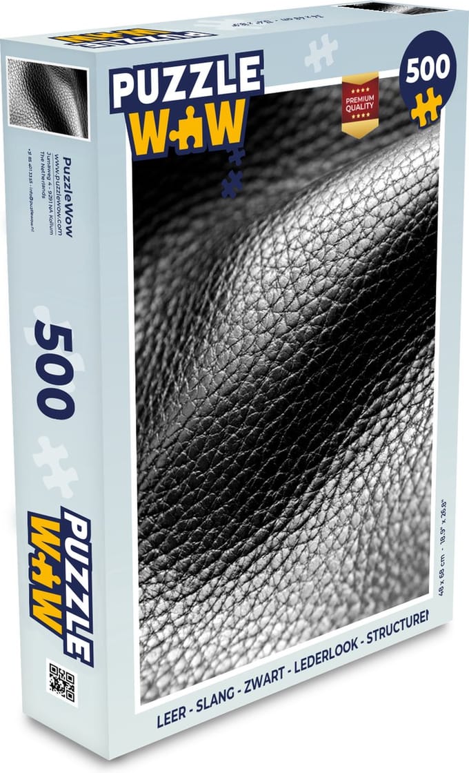 Puzzel Leer - Structuur - Zwart - Licht - Legpuzzel - Puzzel 500 stukjes