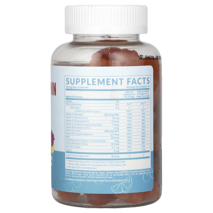 MAV Nutrition, multivitamine gummies, voor kinderen, kers, aardbei, druif, sinaasappel & citroen, 90 gummies