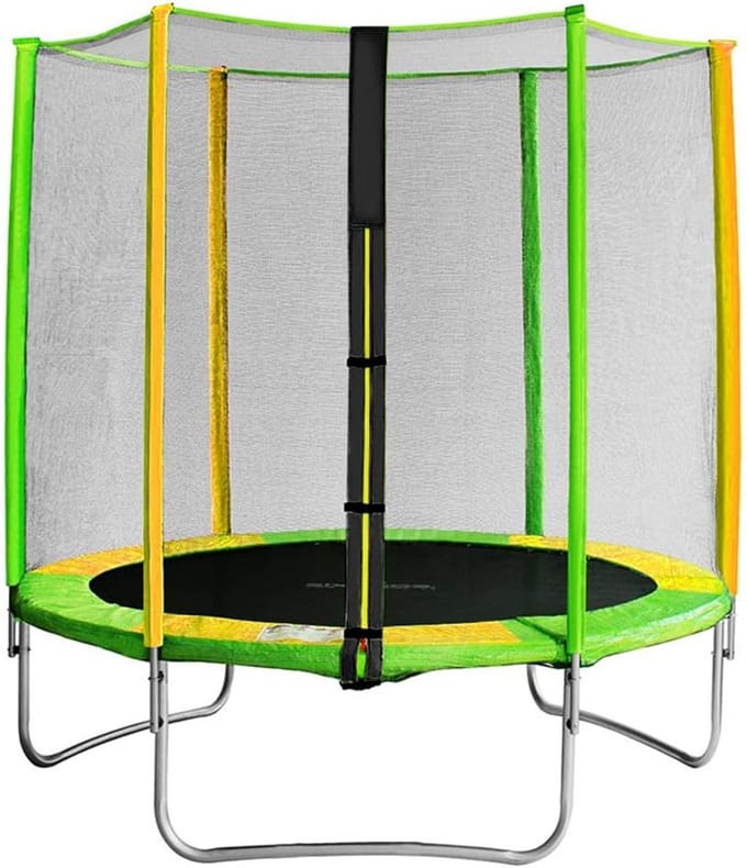 Trampoline met Net - Buiten Speeltoestel - Buiten Spelen - Robuuste Stalen Frame - 183 cm Diameter - Geel Groen