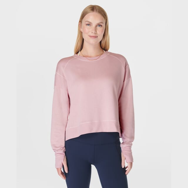 Sweaty Betty After Class Crop Sweatshirt ROZE - Maat S