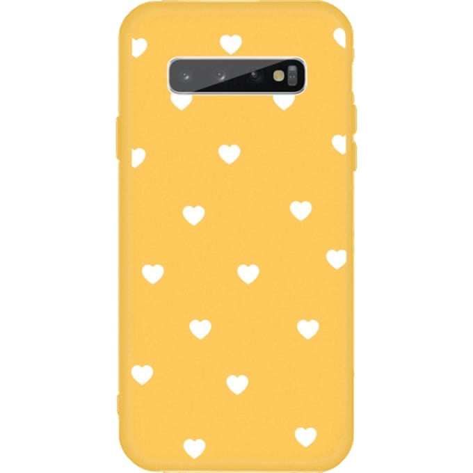 Mocaa  Samsung Galaxy S10 Plus Hearts Case Geel