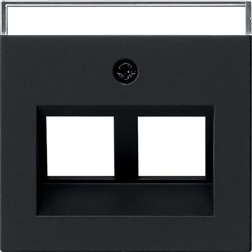 Gira System 55 centraalplaat data voor draagring Modular Jack 2-voudig Mat zwart