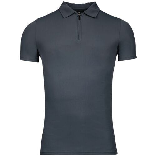 Thomas Maine Polo Short Sleeve Zip Collar Hyperflex Piqué Jeans Blauw / male