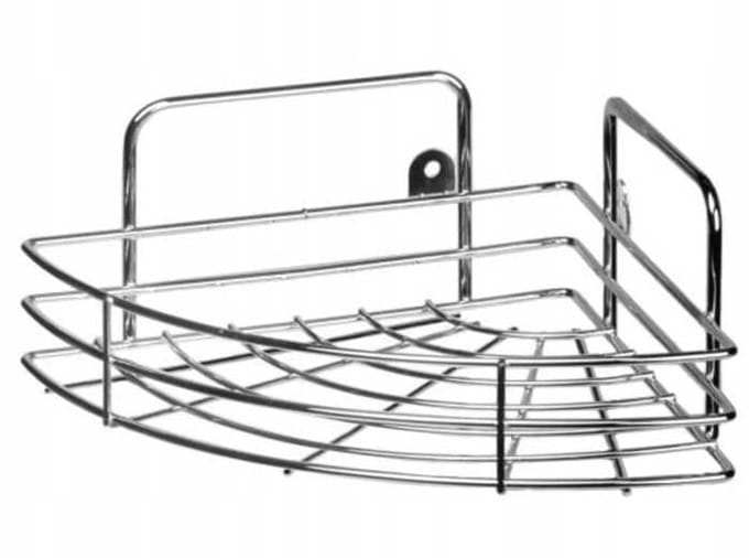 Hoek badkamerplank voor douche, chroom, 1 niveau