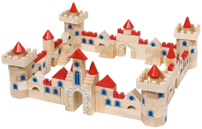 GOKI Bouwdoos - Kasteel - 41,5X25,5X6Cm - 148 Delen - 3 Jaar