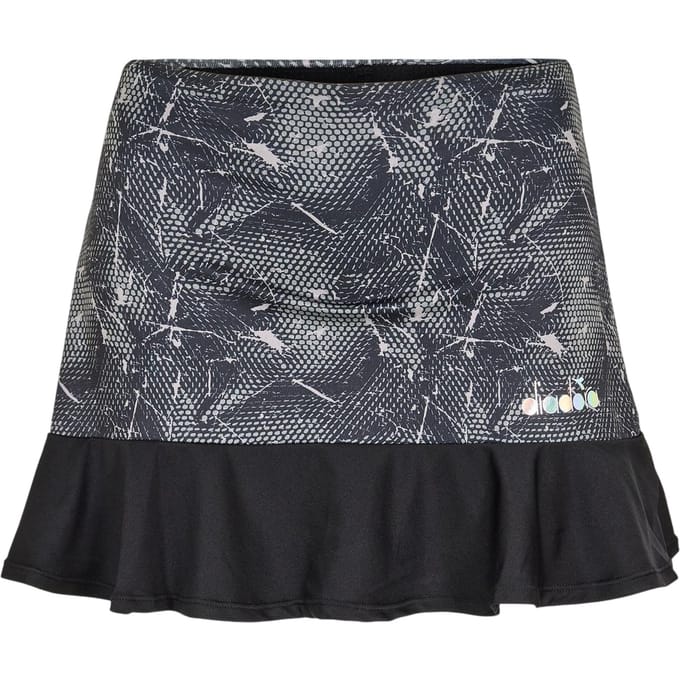 Diadora Abstracte tennisrok voor dames (Zwart)