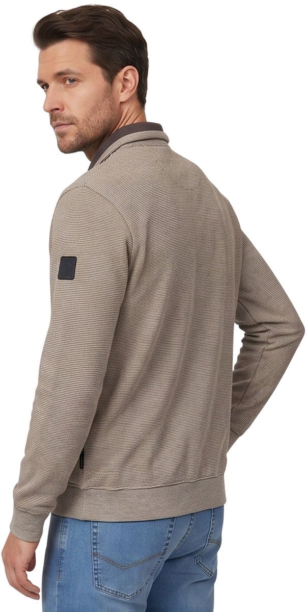 CASA MODA comfort fit sweat schipperstrui - beige - zwart