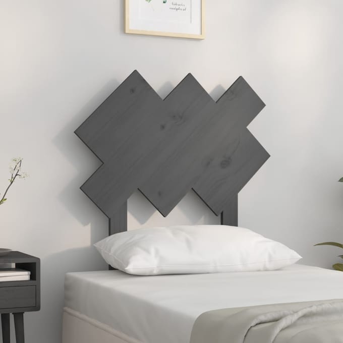vidaXL - Hoofdbord - 72,5x3x81 - cm - massief - grenenhout - grijs