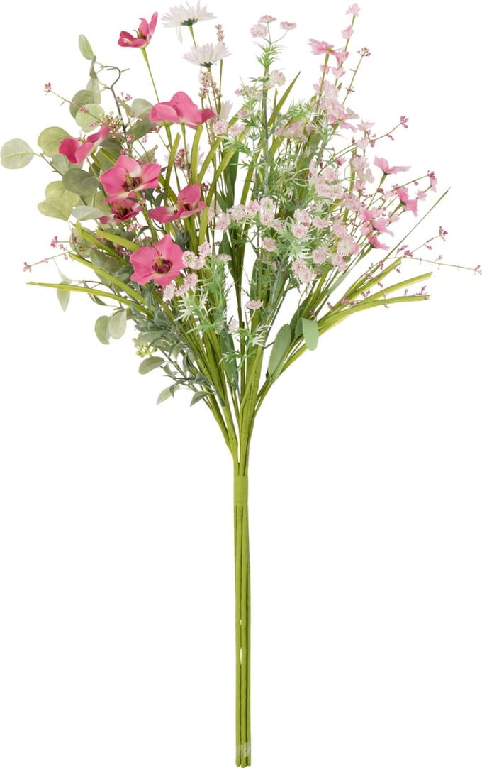 J-Line boeket Mix Bloemen - kunststof - roze