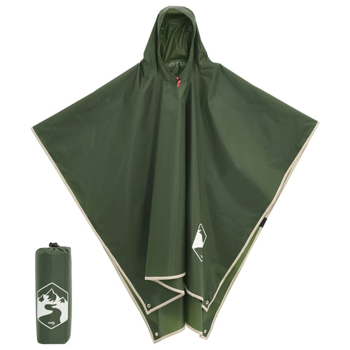 vidaXL - Regenponcho - met - capuchon - 2-in-1 - ontwerp - 223x145 - cm - groen