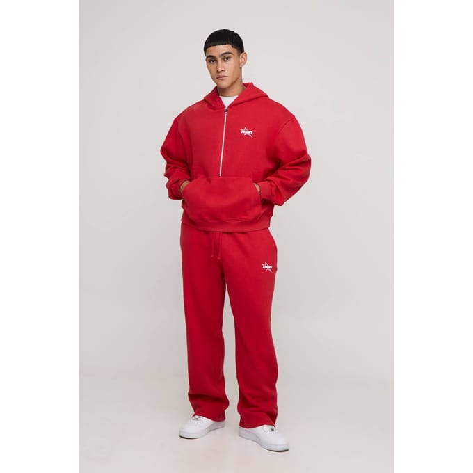 Oversized Boxy M Star Hoodie en Baggy Jogger Trainingspak | Red | Size Medium