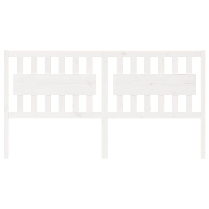 vidaXL - Hoofdbord - 185,5x4x100 - cm - massief - grenenhout - wit