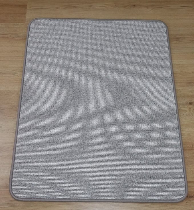 Wollen vloerkleed - Deurmat - Davi - ecru - grijs - 70x90cm