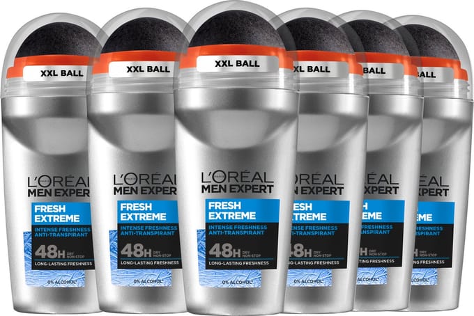 L’Oréal Paris Men Expert Fresh Extreme Deodorant Roller - 6 x 50ml