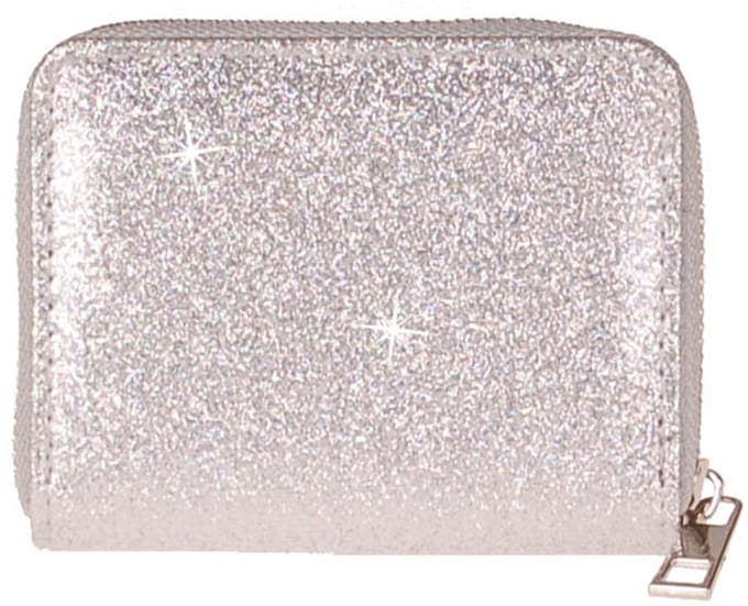 Meisjes portemonnee zilverkleurig glitter