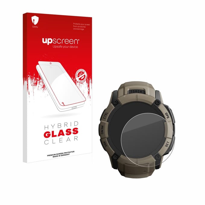 upscreen - Screenprotector voor Garmin Instinct 2X Solar Tactical Edition - Folie Beschermfolie Beschermglas transparant