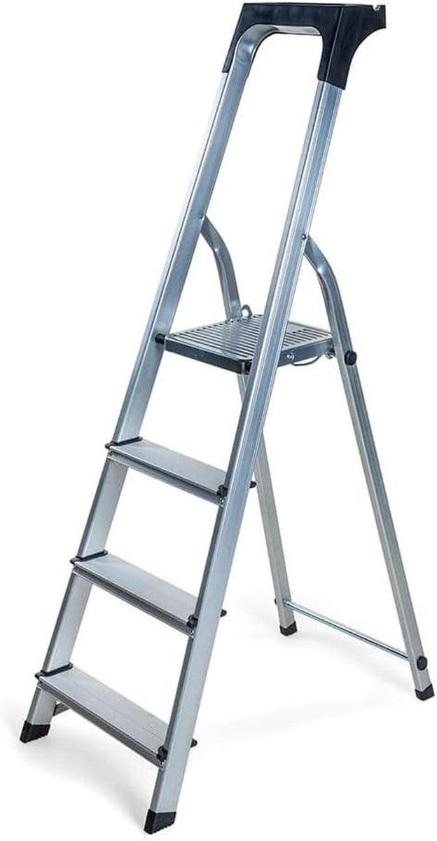 Huishoudtrap 4 Treden - Keukentrap - Inklapbaar - Antislip - Extra Stevig - Stabiel frame