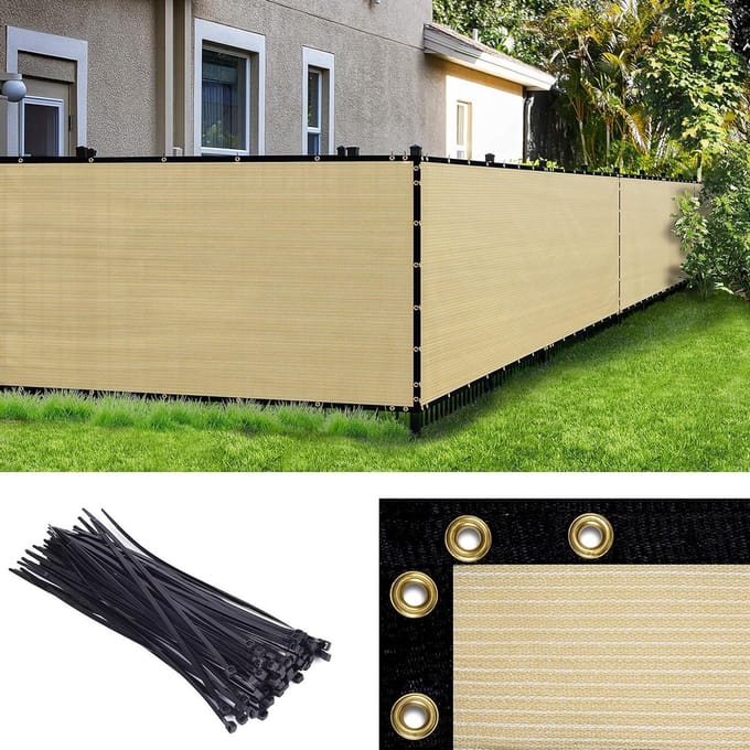 Privacy Scherm - Windscherm Tuin - Balkon Afschermen - 90% Zonwering - 1.8 x 3.6 Meter - Beige