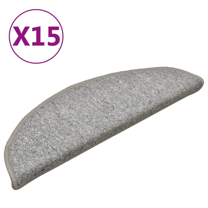 vidaXL - Trapmatten - 15 - st - 56 - x - 17 - x - 3 - cm - Non-Slip - Wit - en - Grijs