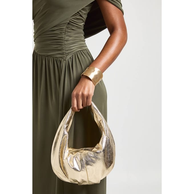 boohoo Dames Metallic Slouchy Schoudertas | Goud