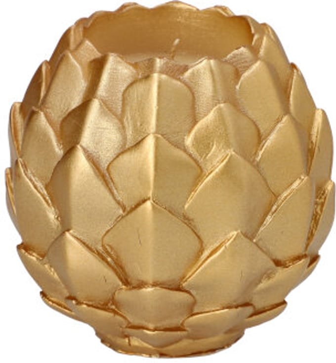 6x Bolkaarsen Ø 10 cm goud Pine Cone