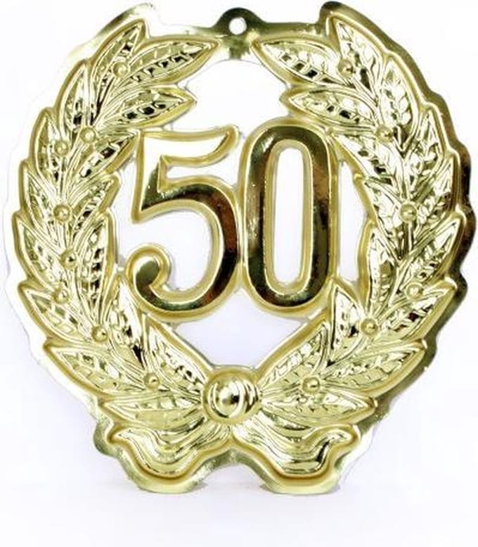 jubileumkrans - 50 - goudkleurig 40cm