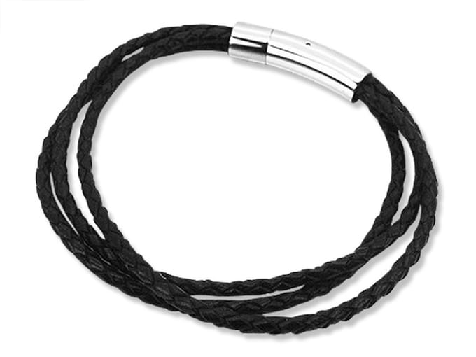Amanto Armband Felix E - Leer - 316L Staal - 3mm - 20cm