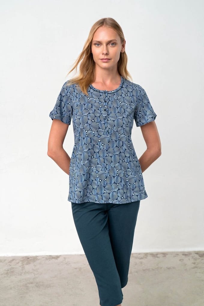 Vamp - Pyjama met korte mouwen - 100% katoen - Maat L