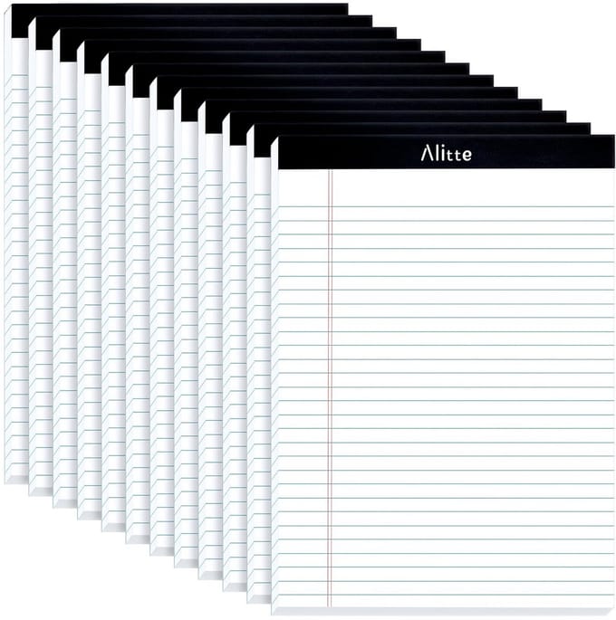 Juridische Schrijfblokken 12 Stuks - A4+ Gericht Papier - 8.5x11 - Geperforeerd & Dik Papier