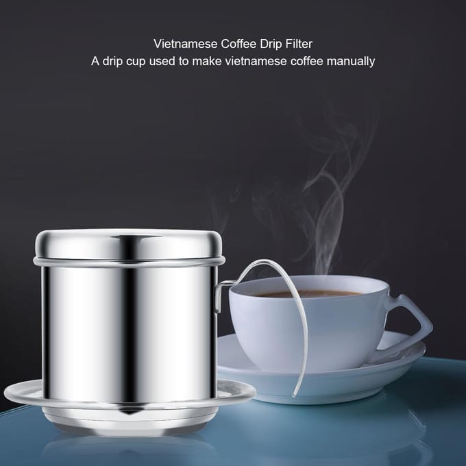 RVS Kop Vietnamese Koffie Druppelfilter Maker Infuser Thuis Zilver zilver