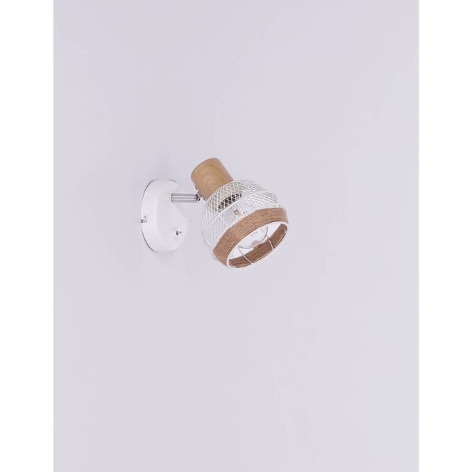 Globo Wandlamp Widy met henneptouw-decoratie