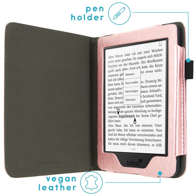 imoshion Vegan Leather Bookcase voor de Tolino Page 2 - Rosé Goud