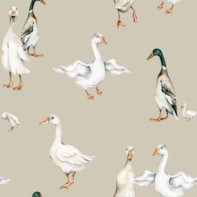 Baby behang Dekornik White Ducks Return To Innocence
