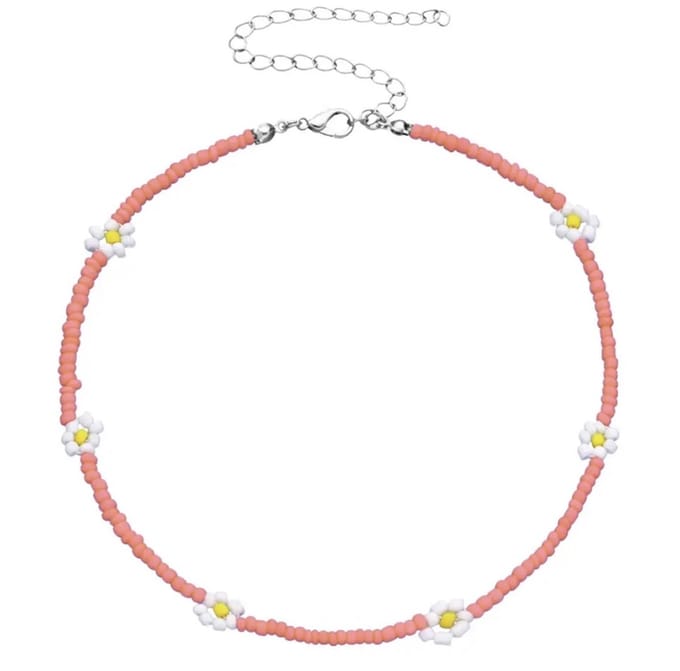 Jomide Choker Bloemetjes - Lichtroze