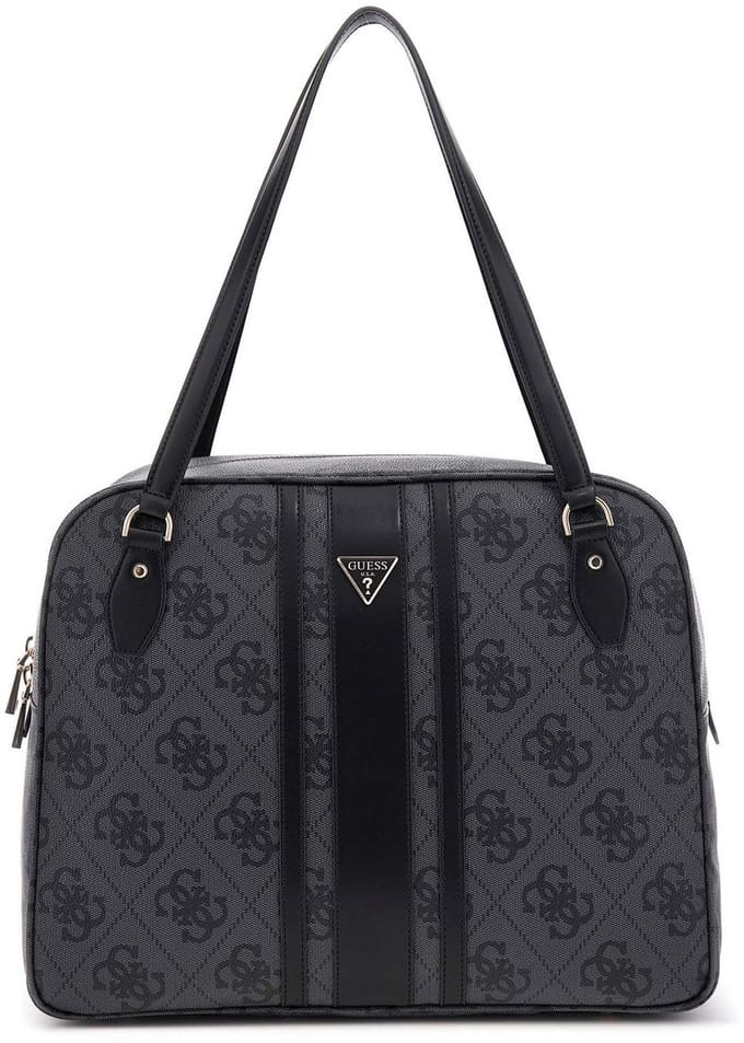 GUESS schoudertas Erenia Tote Bag Coal Logo donkergrijs