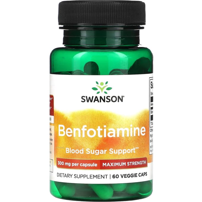 Benfotiamine, Maximale Kracht, 300Mg, 60 Plantaardige Capsules