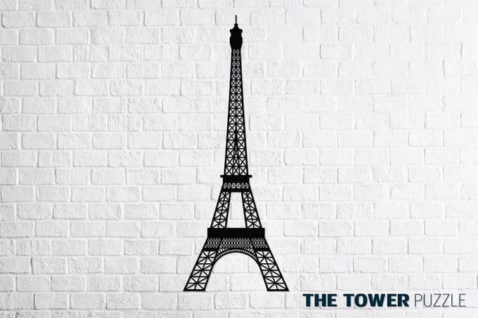 Eco-wood-art Wanddecoratie Eiffeltower 49,7 Cm Zwart