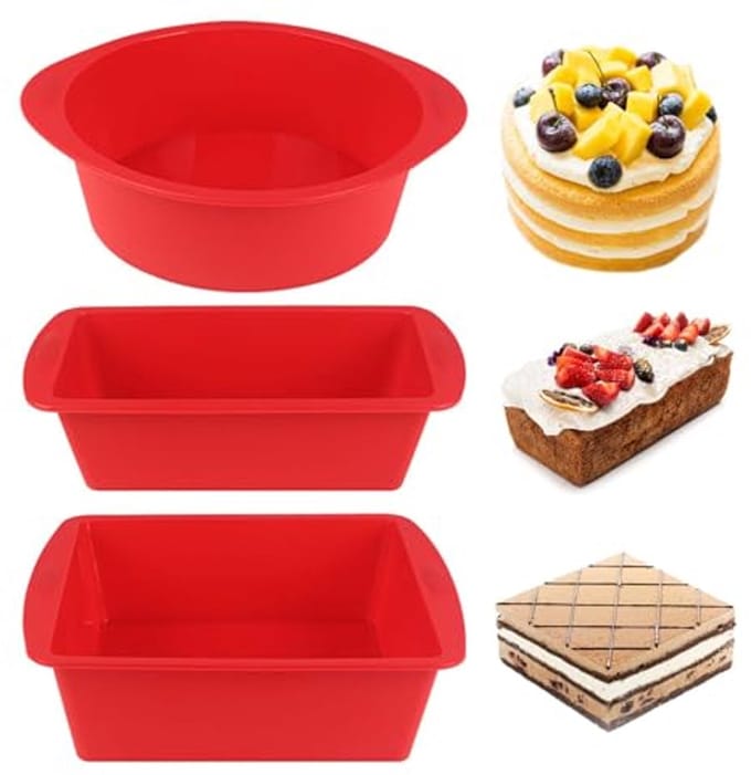 3-delige set siliconen bakvormen voor cake, brood en quiche